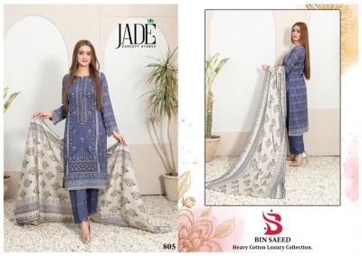 bin saeed vol 8 by Jade Pufre heavy lawn cotton exclusive dress material catalogue at affordable rate salwar kameez catalogs