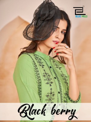 blue hills kurti by black barry heavy reyon embroidered top western top catalogue at wholesale price western wear catalogs