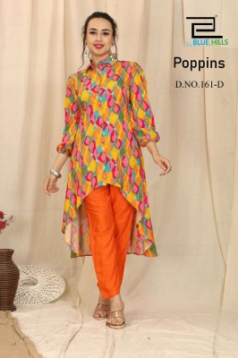 blue hills poppins premium rayon printed kurti with pants cord set collection  kurtis catalogs