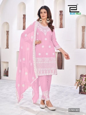 blue hills present Heenaz vol 3 reyon fancy embroidered readymade suit catalogue at affordable rate readymade suit catalogs