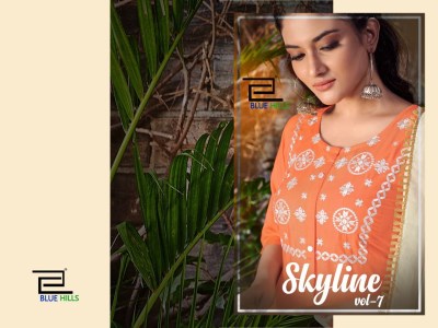 blue hills present skyline vol 7 reyon embroidered readymade suit catalogue at wholesale price  readymade suit catalogs