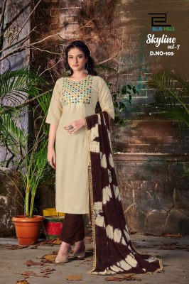 blue hills present skyline vol 7 reyon embroidered readymade suit catalogue at wholesale price  readymade suit catalogs