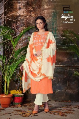 blue hills present skyline vol 7 reyon embroidered readymade suit catalogue at wholesale price  readymade suit catalogs