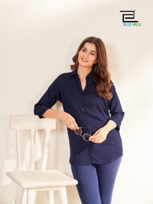 blue hills present traveller rinkle rayon plain tops catalogue at affordable rate western wear catalogs