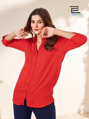 blue hills present traveller rinkle rayon plain tops catalogue at affordable rate western wear catalogs