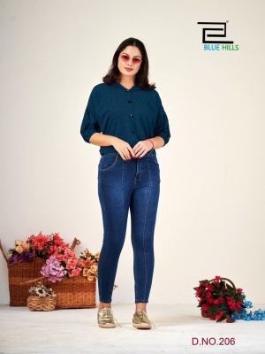 blue hills presenting martini heavy bsy self checks pattern  girls shirt catalog at wholesale price western wear catalogs