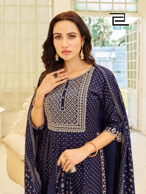 blue hills presenting trend capture designer nayra cut with full sequence work kurti pant dupatta catalog at wholesale rate kurtis catalogs