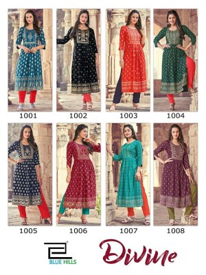 blue hills presents Divine Nayra Cut rayon printed Kurti wholesaler price in India  kurtis catalogs