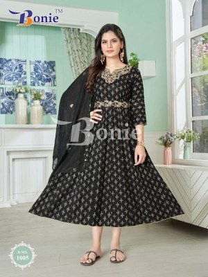 bonie morni rayon ghera anarkali  stylish Kurti with dupatta set catalogue wholesale  kurtis catalogs