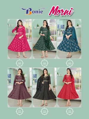 bonie morni rayon ghera anarkali  stylish Kurti with dupatta set catalogue wholesale  kurtis catalogs