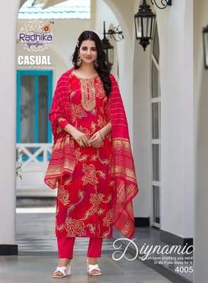 casual vol 4 by radhika Lifestyle Heavy reyon foil printed Readymade suit catalogue at affordable rate readymade suit catalogs