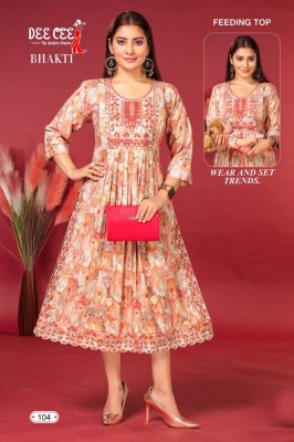 dee cee by bhakti reyon foil print feeding kurti catalog at wholesale price kurtis catalogs