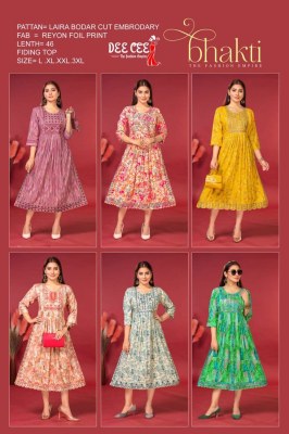 dee cee by bhakti reyon foil print feeding kurti catalog at wholesale price kurtis catalogs