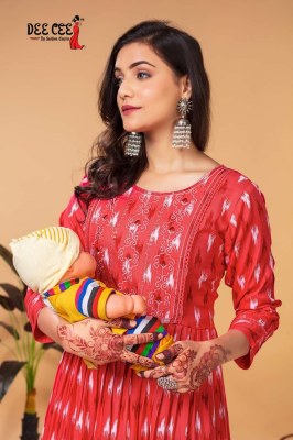 dee cee by rangoli heavy rayon feeding kurti catalogue at wholesale rate kurtis catalogs