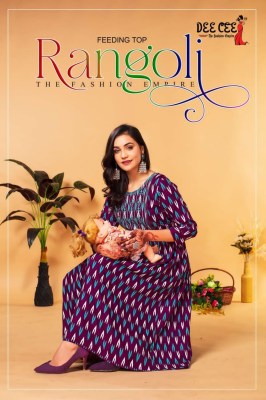 dee cee by rangoli heavy rayon feeding kurti catalogue at wholesale rate kurtis catalogs