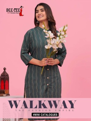 deecee brand walkway straight side cut kurti with botton pattern and pent with one side  pocket catalog at wholesale price Dee cee