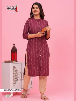 deecee brand walkway straight side cut kurti with botton pattern and pent with one side  pocket catalog at wholesale price kurtis catalogs