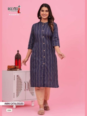 deecee brand walkway straight side cut kurti with botton pattern and pent with one side  pocket catalog at wholesale price kurtis catalogs