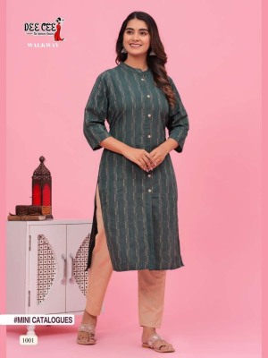 deecee brand walkway straight side cut kurti with botton pattern and pent with one side  pocket catalog at wholesale price kurtis catalogs