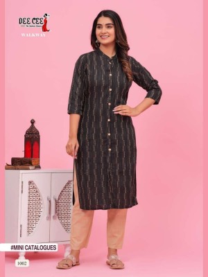 deecee brand walkway straight side cut kurti with botton pattern and pent with one side  pocket catalog at wholesale price kurtis catalogs