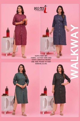 deecee brand walkway straight side cut kurti with botton pattern and pent with one side  pocket catalog at wholesale price kurtis catalogs