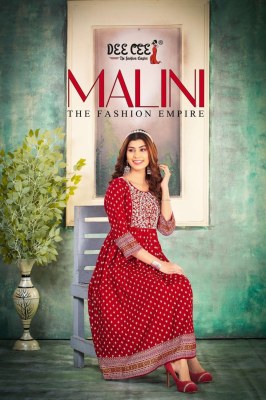 deecee by Malini Flared heavy reyon kurti with dori work kurti catalogue kurtis catalogs