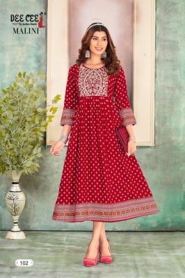 deecee by Malini Flared heavy reyon kurti with dori work kurti catalogue kurtis catalogs