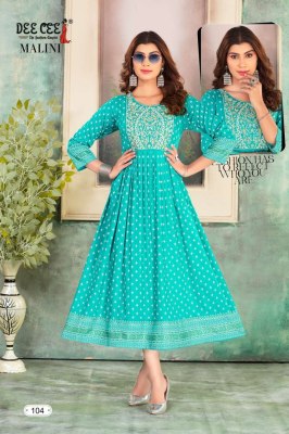 deecee by Malini Flared heavy reyon kurti with dori work kurti catalogue kurtis catalogs