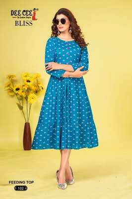 deecee by bliss three layred long feeding kurti catalogue kurtis catalogs