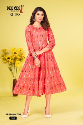 deecee by bliss three layred long feeding kurti catalogue kurtis catalogs