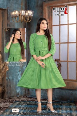 deecee by harchi fancy kurti with seleve work and belt catalog at wholesale price  kurtis catalogs