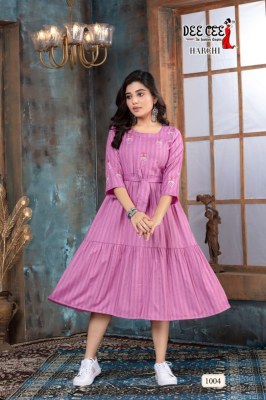 deecee by harchi fancy kurti with seleve work and belt catalog at wholesale price  kurtis catalogs