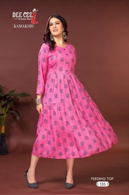 deecee by kamakshi heavy rayon flared long fidding kurti catalog at wholesale rate  kurtis catalogs