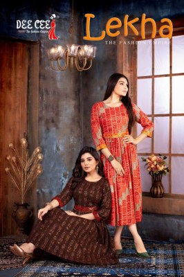 deecee by lekha heavy reyon full flaired kurti catalog at wholesale price Dee cee