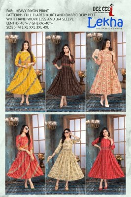 deecee by lekha heavy reyon full flaired kurti catalog at wholesale price kurtis catalogs