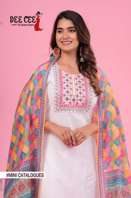 deecee by miss india straight side cut kurti with embroidered kurti pant and dupatta catalog at wholesale price readymade suit catalogs