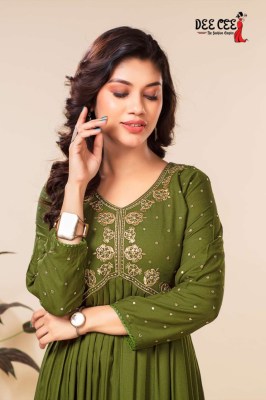 deecee by prakriti heavy plain reyon flared long alia cut kurti catlaog at wholesale price kurtis catalogs