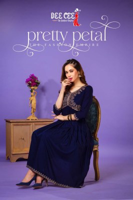 deecee by pretty patel heavy plain reyon flared long  alia cut kurti catalog at wholesale price Dee cee