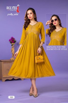 deecee by pretty patel heavy plain reyon flared long  alia cut kurti catalog at wholesale price kurtis catalogs