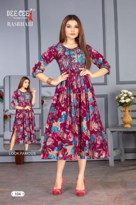 deecee launch Rasbhari modal chanderi flared long naira kurti with embroidered kurti catalogue at low rate kurtis catalogs