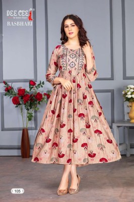 deecee launch Rasbhari modal chanderi flared long naira kurti with embroidered kurti catalogue at low rate kurtis catalogs