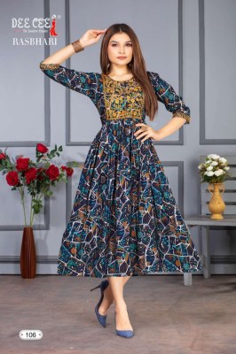 deecee launch Rasbhari modal chanderi flared long naira kurti with embroidered kurti catalogue at low rate kurtis catalogs