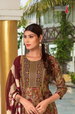 deecee present Lakshita heavy chanderi kali style flared long embroidered kurti catalogue at low rate readymade suit catalogs