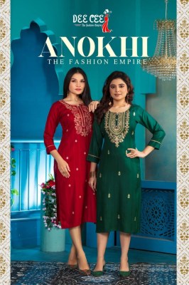 deecee the fashion empire by anokhi heavy dobi fabric a-line  with embroidered work kurti catalogue  Dee cee