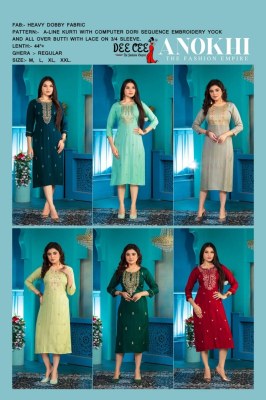 deecee the fashion empire by anokhi heavy dobi fabric a-line  with embroidered work kurti catalogue  kurtis catalogs