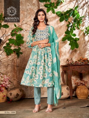 deepika vol 2 by Krishna Trends capsule foil printed kurti bottom and dupatta catalogue  readymade suit catalogs