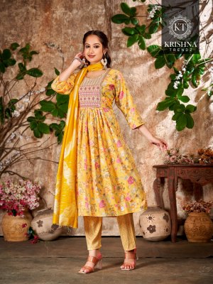 deepika vol 2 by Krishna Trends capsule foil printed kurti bottom and dupatta catalogue  readymade suit catalogs