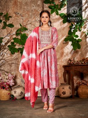 deepika vol 2 by Krishna Trends capsule foil printed kurti bottom and dupatta catalogue  readymade suit catalogs