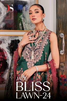 deepsy suits by Jade bliss lawn 24 pure cotton embroidered Pakistani suit catalogue at low rate Deepsy suits