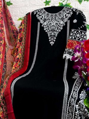 dinsaa suits new design no 226 super hit black heavy rayon embroidery work single pice Pakistani suits wholesale rate  pakistani suit catalogs